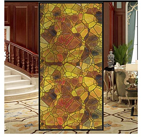 Siunwdiy Sonnenschutz fensterfolie bunt selbsthaftend Blickdicht,Milchglasfolie Sichtschutz Fensterfolie,Statisch Haftend Dekorfolie,ohne Klebstoff Wiederverwendbar zum Bad Duschwand,22,60x200cm