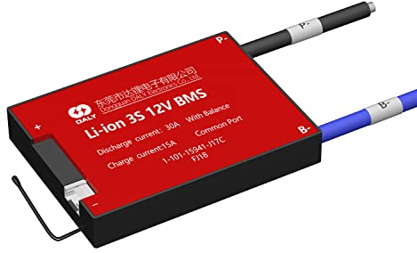 DALY BMS 3S 12V 30A Li-Ion-Batteriemanagementsystem Batterieschutzplatine mit gemeinsamem Anschluss und Ausgleichsleitungen für Heimwerker 18650 Batterie elektronisches Gerät