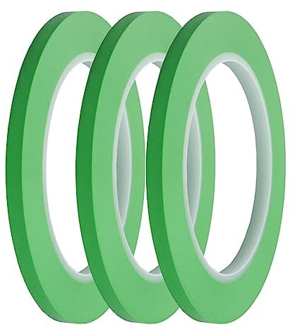 JINBING Fine Line Fineline Klebeband, Vinyl, für Automalerei, Maler-Klebeband, Grün, 5 mm x 33m 3 Rollen