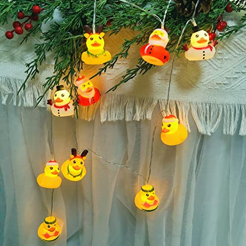 Riaxuebiy Weihnachtsenten-Lichterketten Batteriebetrieben Entenform Fee Fantastische Nachtlichter für Schlafzimmer Kinderzimmer Geburtstagsfeier Weihnachtsbaum Dekoration (1.65M/10LED, Ente)