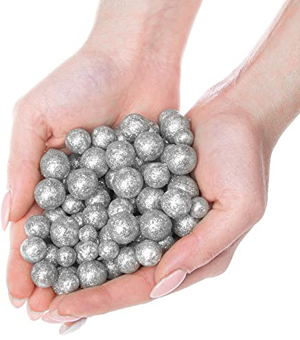 SPRINGOS Mini Styroporkugeln mit Glitter Styroporkügelchen Paket 28 Gramm Dekoration DIY Basteln