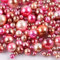 360 Stk 3-10mm Runde Kunststoffperlen ohne bohrung,Bastelperlen Perlen,Perlen zum Basteln für DIY Schmuck Zubehör,Streudeko Deko Perlen für Hochzeit Taufe Party Vasenfüller Tischdeko,Dunkle Rosenrot