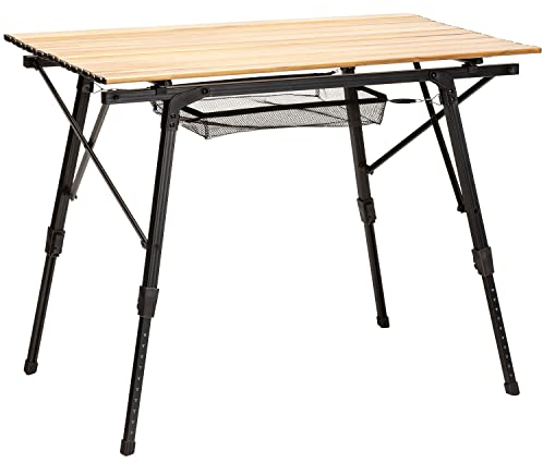 Skandika Campingtisch Jamsa | klappbar, höhenverstellbar, mit Netzablage, 4,1 kg leicht, bis 50 kg belastbar, 90 x 52 cm Tischplatte, wetterfest | Klapptisch für Camping, Garten