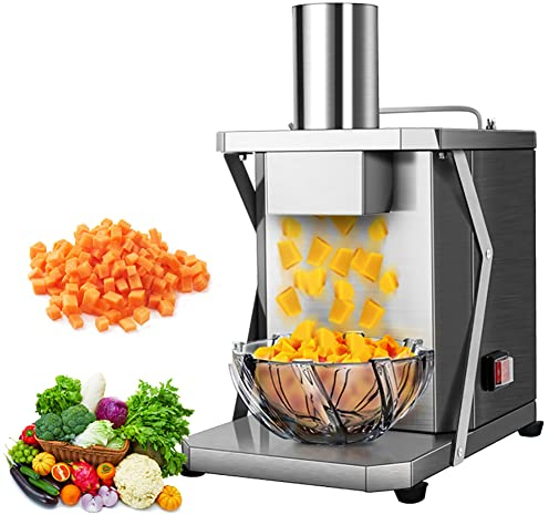 Cortadora De Verduras Eléctrica Comercial 200W Cortadora De Verduras Cortadora Automática De Cebolla Cortadora De Papas Procesador De Alimentos Máquina Cortadora De Frutas Con Cuchillas De 6