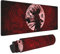 Japanisches Samurai Anime Rot Schwarz Drachen Mauspad 80 x 20 cm Mauspad Verlängerte Große rutschfeste Gummiunterseite Große Tastaturmatte Genähte Kanten Gaming Büro