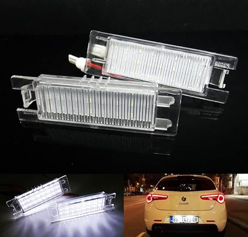 RZG 2x LED Kennzeichenbeleuchtung Weiß Canbus für AR 147 156 159 166 Brera Giulietta GT Coupe Spider MiTo