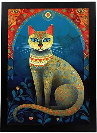 Nacnic farbenfrohes und schönes Tarot-Poster von Rosina Wachtmeister A4 Schwarzer Rahmen