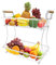 TINMIX Cesta de frutas de 2 niveles, estante para verduras, encimera, frutero, estante de metal, accesorios de cocina, cesta de almacenamiento, soporte para frutas (blanco)