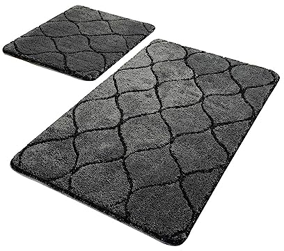 Badteppich Set 2-teilig anthrazit
