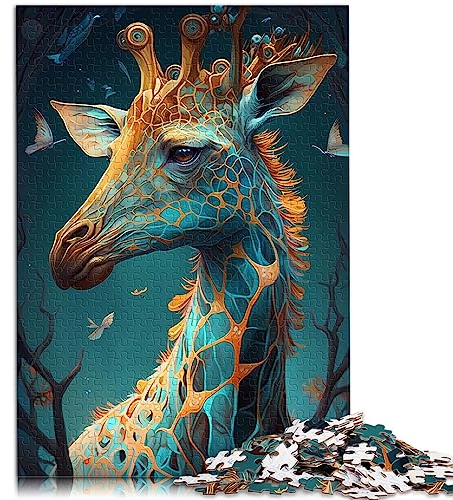 Puzzles für Erwachsene, Verzaubertes Königreich, Giraffen Puzzles, 1000 Teile, für Erwachsene, Papppuzzles für Erwachsene, Kinder ab 12 Jahren, Stressabbau, 26 x 38 cm.