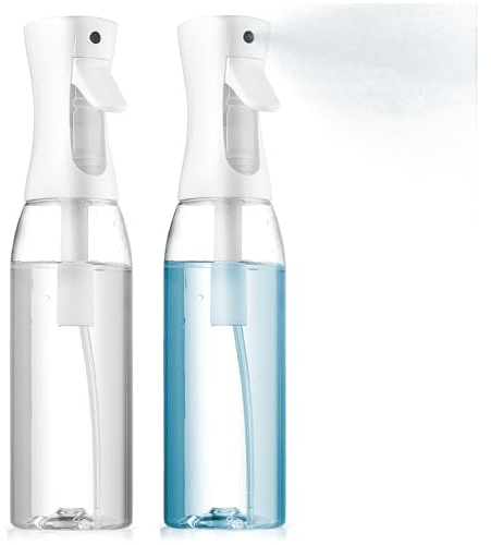 2 pack continuous spray bottle for hair - 17 OZ Ultra Fine Mist Sprayer | water spray bottle for hair mister spray bottle | hair spray bottles For Hairstyling, Cleaning, Salons (2pk 17oz)