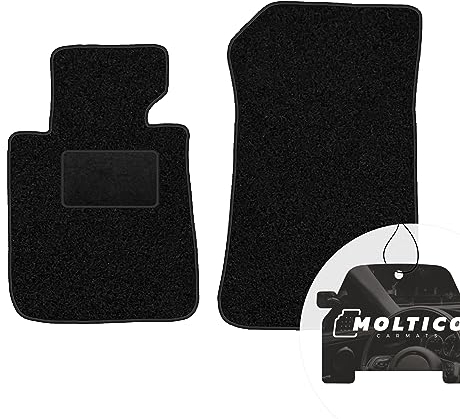 moto-MOLTICO Vorne Fußmatten Auto Velours Autoteppiche Schwarz Automatten Set 2-teilig passend für BMW 3er E90 E91 2005-2012