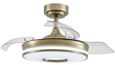 FABRILAMP AKUNADECOR Ventilador Dc Con Led Integrado Modelo Dani S Dorado