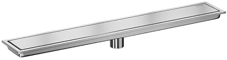 Rechteckiges Duschablauf sehr flach, linearer Duschrinne sehr flach, Duschbodenablauf Komplettset befliesbar Selbstreinigender Siphon mit Geruchsstop, Haarsieb und Fliesene(Size:10x20cm,Color:silbrig)