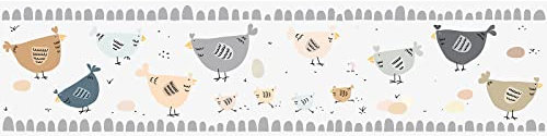 BRICOFLOR Frise papier peint avec des animaux de la ferme Frise murale pour idéale pour une chambre d'enfant Frise papier peint pour garçon