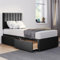 ComfoRest - Elegant 3FT Single Bed with Mattress | Stylish Set for Modern Bedrooms | Functional Frame with 2 Storage Drawers for Space-Saving Solutions (Black Plush)