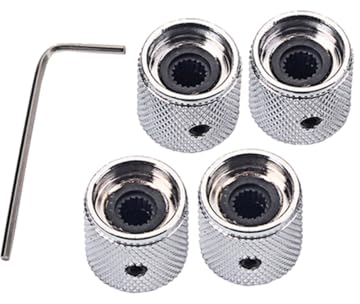 Toyvian Gd123a Metall Knopf Für E-gitarre Und Bass Mit Sechskantschraube Kontrollregler Für Geteilte Welle Ersatz Für Konzentrische Potentiometer