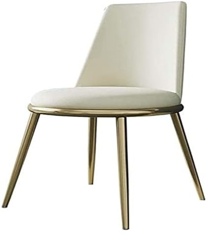 Stuhl Home Leder Esszimmerstuhl Gold Karbonstahlrahmen Luxus Wohnzimmerstühle nordischer Esstisch Stuhl Stühle (Farbe: Blanc)