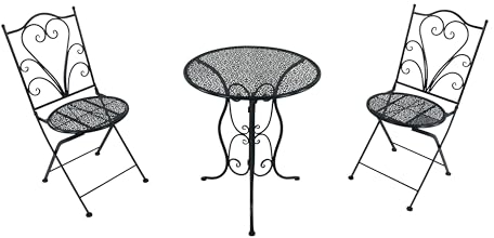 AXI Eloise Table et Chaise Bistrot, 2 Chaises 1 Table, Ensemble Bistro Extérieur Imprimé Gris - Salon de Jardin Bistrot, Table Bistrot Mosaique pour Jardin/Balcon/Terrasse