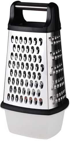 Vierkantreibe 4-seitige Reibe Mit Behälter, Handreibe/Hobel/Zerkleinerer Unentbehrliche Küchenfunktionen Für Gemüse, Küchenreibe, Ideal Als Kartoffelreibe, Gemüsehobel, Käse, Spülmaschinengeeignet