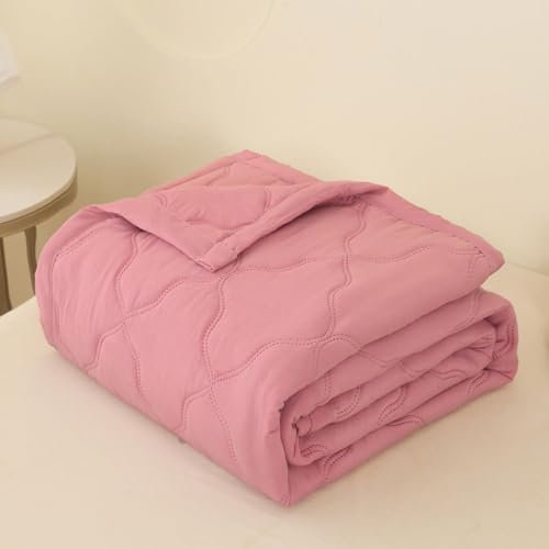DOTBUY-SHOP Quilted Bedspreads, Quilt Bed Throws Cotton Filling Duvet Single Double Super King Size Children's Bed Quilted Throw for All Season (Dark Pink,180x200cm)