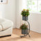 [en.casa] Blumenständer Almelo Blumentopfständer in Halbmondform Blumentopfregal mit 2 Pflanztöpfen Pflanzenständer Metall 63x29x21cm Schwarz
