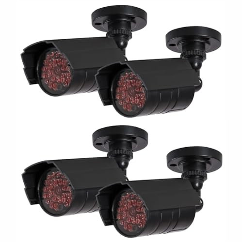 FNX 4 x Yale Home Essentials Dummy CCTV Cameras with Blinking Flashing LED Light | Decoy Surveillance & Security Camera | Compliments a Smart Home Alarm System | Indoor & Outdoor Use & Waterproof