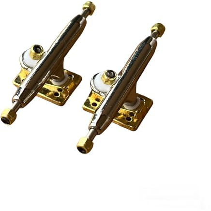 LEEFAI Pro Fingerboard Trucks Mini Finger Skateboard Achsen Regular Kingpin-Upgraded v2 baseplate with Hardware-Baseplate Color and Size (34 mm, Gold)