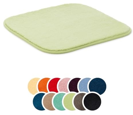 liebling Badteppich, 100% Polyester - Mikrofaser, Serie Santos, 50 x 45 cm,1500 g/m², 30 Grad waschbar, Farbe: Limone