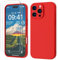 GOODVISH 3 en 1 Coque pour iPhone 16 Pro Silicone Liquide 6.3 avec 2 Verre Trempé, Étui Protection Précise de Caméra [Résistant aux Rayures] [Antidérapant] iPhone 16 Pro Case, Rouge