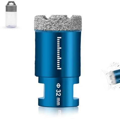 Tile Drill Bit 32 mm x M14 Diamond Drill Glass Drill Tile Diamond Porcelain Stoneware Drill Bit for Ceramic Granite Glass Porcelain Angle Grinder