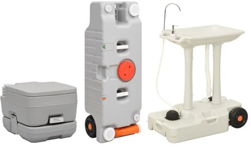 Juroupi Ensemble de Toilette Support de Lavage des Mains réservoir Eau,Evier Camping Car,Lavabo Camping Car,Évier De Camping Portatif
