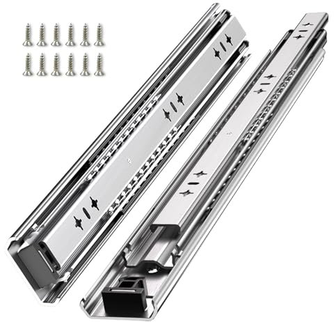 SLIDEWAY Glissières de tiroir résistantes de 117,9 kg – Extension complète – Roulement à billes – Rails coulissants à roulement à billes – Rails coulissants à roulement à billes – Glissières
