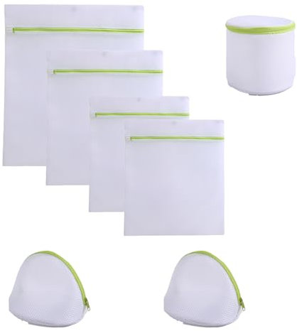 7 stück wäschenetz-Set für waschmaschin,Stabiler wäschebeutel mit Netzreißverschluss, Ideal für Feinwäsche,hemden, Unterwäsche, BHS, Mäntel, Bettwäsche,Socken