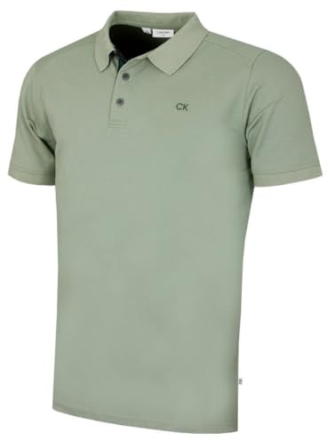 Calvin Klein Mens Campus 3 Button Polo Shirt - Sage Camo - XXL