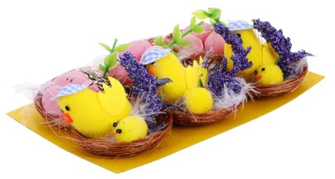 JOINPAYA 1satz Künstliche Ostereier Im Nest Aus Dekorativen Simulationseiern Für Ostern Kindergarten Party-dekoration Füllung Für Osternester Sicher Für Vielseitig Einsetzbar