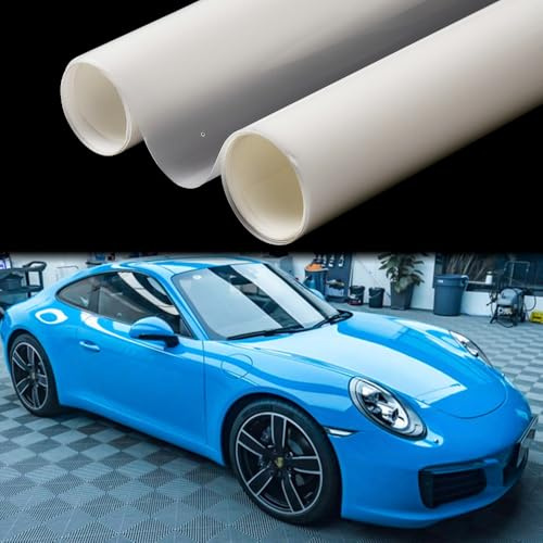 JSCARLIFE Clear High Gloss TPU Car Protection Film,Self Healing Scratchable & Stretchable Invisible Car Wrap Repair Film Waterproof Wrap Roll Without Bubble for Cars (152CM*30CM)