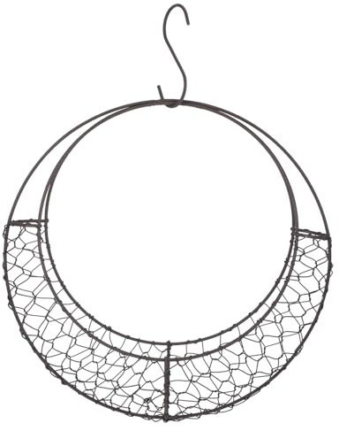 VANZACK Mondförmiger Drahtkranzkorb aus Metall, 28x6cm, Weihnachten Party