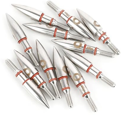 SHARROW Archery Target Field Points Arrowhead Stainless Steel 100 Grains | Counterweight Arrow Tips Screw-In Arrow Head with Rubber O Ring and Storage Box