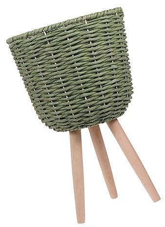 SEWOART Holz Pflanzenkorb mit Ständer für Balkon und Innenbereich Geflochtener Blumentopf aus Natürlichem Material Stabiler Pflanzenständer mit Eckverbindern Sicher und Schonend