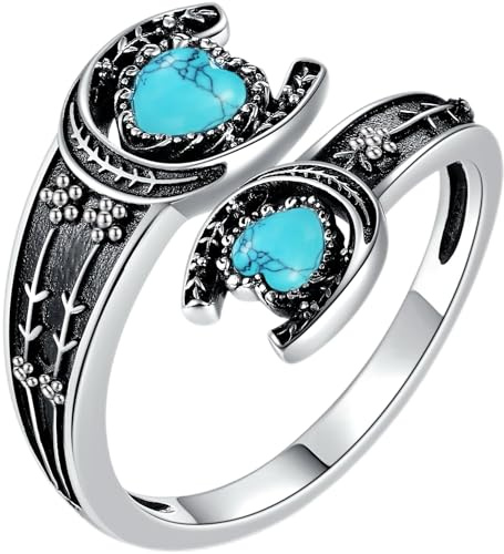 Hufeisen Ring Sterling Silber Türkis Hufeisen Löffel Ring Türkis Hufeisen Schmuck Geschenke Für Frauen
