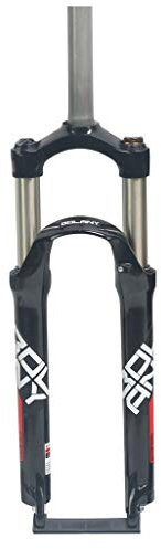 Forcella ammortizzata per bici da 24 pollici, forcella a gas MTB con tubo dritto in lega di magnesio leggera da 1-1/8'', controllo della spalla, nera, 100 mm (colore: nero, dimensioni: 24 pollici)