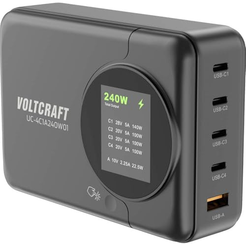 VOLTCRAFT UC-4C1A240W01 USB Ladegerät, 240 W, Schwarz