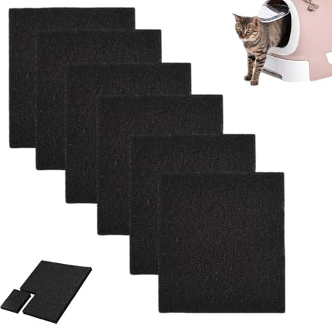 Aktivkohlefilter Katzenstreukästen,6 Stück Katzentoilette Aktivkohlefilter,Hochsaugfähiger Aktivkohle Katzenstreufilter Ersatzfilter,für Katzentoilette Geruchskontrolle