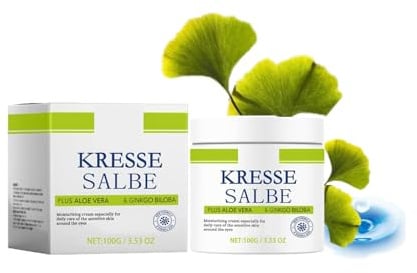 Kressesalbe, Pigmentflecken Entferner, Kressesalbe Altersflecken Entfernen, Gesichtscreme Gegen Altersflecken, für Trockene, Alternde Haut, Feuchtigkeitsspendender Kressewirkstoff (1PC, 100g)