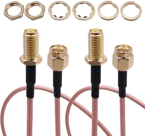Wvxilyr 2 Stück SMA-Verlängerungskabel, Antenne, 4G LTE, 30 cm, SMA-Stecker auf SMA-Buchse, Schottmontage, RG316, kompatibel mit Routern, Kameras, Amateurfunk
