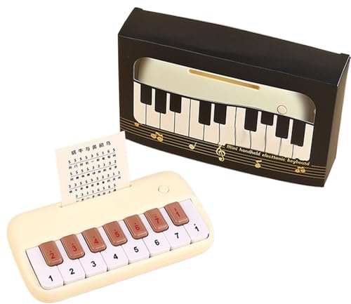 Pianoforte tascabile, giocattolo musicale, strumento educativo, mini pianoforte portatile, tastiera educativa a 15 tasti, con diversi giochi musicali per ragazze 3-8 anni, viaggio, aula, regalo