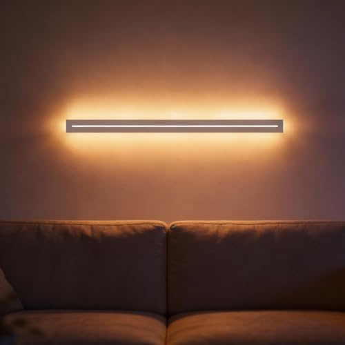niuniaj 25W LED Wandleuchte Innen 100CM Wandlampe mit Fernbedienung | Dimmbar 10%-100%,3000K-6000K,Moderne Wandbeleuchtung Weiß für Schlafzimmer Korridor Wohnzimmer Treppe Kinderzimmer Küche