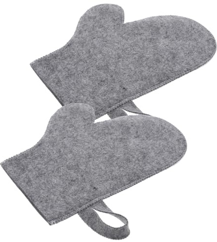 FONDOTIN Peeling Handschuhe 2 Stück Filz Badehandschuhe Sauna Zubehör Hitzebeständig Saugfähig Körperpeeling für Dusche und Spa