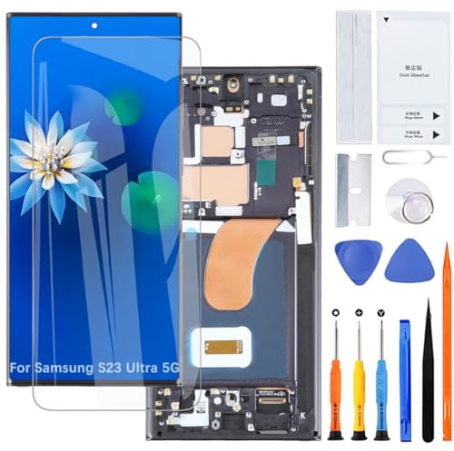 H&LYCYJ Écran d'affichage pour S23 Ultra TFT noir avec cadre | Sans empreintes digitales,Wear toolbox,TFT LCD,Affichage HD,Écran de remplacement,Pour les modèles:S918B S918B/DS S918U